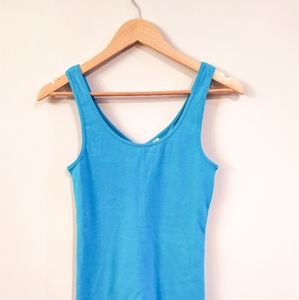 Blue Ribbed Fitted Under Armour Tank Size M